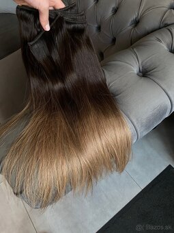 Clip in vlasy na predĺženie 50cm ombre - 2