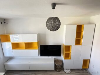Obývacia zostava – bielo-žltá, vysoký lesk - 2