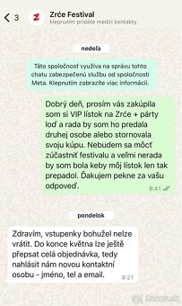Predám VIP lístok na ZRĆE festival + párty loď- VÝHODNÁ CENA - 2