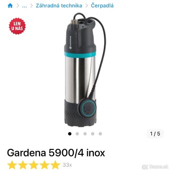 Ponorné čerpadlo Gardena+tlakovy spínač - 2