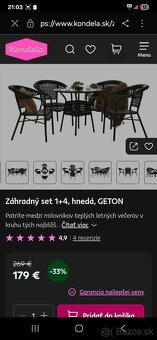 Záhradný set 1+4, hnedá, GETON - 2