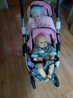 Detský dvojkočík s 2 bábikami. - 2