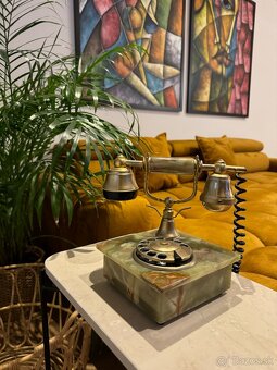 Luxusný retro telefón z prírodného onyxu- zberateľský kus - 2