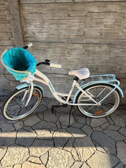 Detský retro bicykel Goetze STYLE 24”1 prevodový bielo-modrý - 2