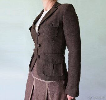 Hnedé sako s nakladanými vreckami Orsay veľ.32 - 2