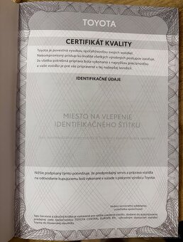 Servisná knižka - TOYOTA - čistá / nová - 2