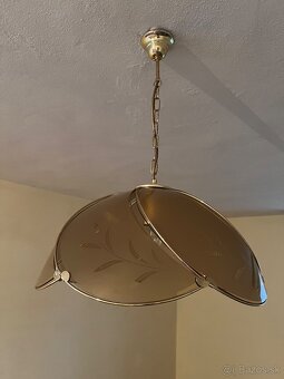 Sklenený luster so zlatým rámom - 2