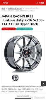 Japan Racing JR11 Hyper black R16 5x100 ET30 - 2