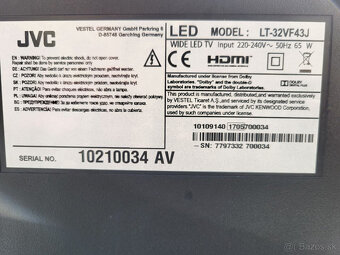 TELEVÍZOR JVC LED Model: LT -32VF43J - 2