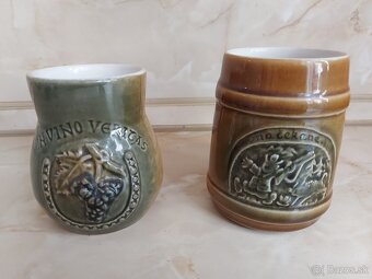 Dva nádherné, starožitné džbány/poháre na víno, pivO - 2