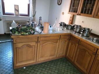 Rustikální dubová linka do U se spotřebiči,6236 - 2