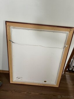 Velky obraz historicky motiv v drevenom zlatom rame 85x72cm - 2