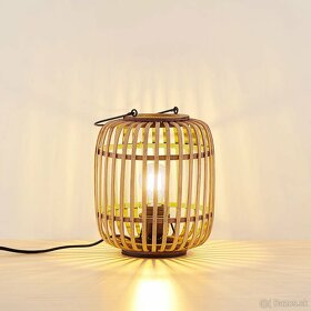 Stolná lampa z ratanu, prírodný Lindby Canyana - 2