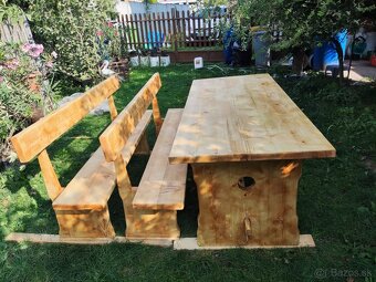 Pivný set (stôl + 2 lavice) – masív - 2