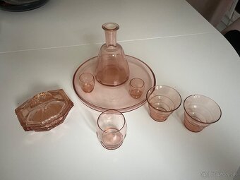 Súprava z ružového skla - 2