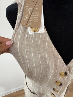 nové ražné ľanové prepínacie šaty Mango veľ. L - 2