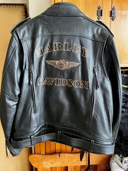 Harley Davidson kožená bunda, kožená vesta, príručná taška - 2