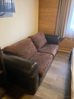 Sedačka koža/textil + 2 kreslá - 2
