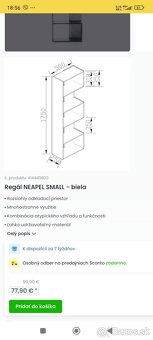Nový úzky regal Neapel small knižnica predelovač miestnosti - 2