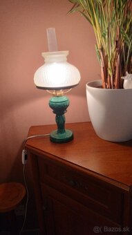Elektrická retrolampa z malachitového skla - 2