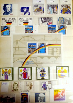 Predám poštové známky DEUTSCHLAND čisté roky 1990 - 2000 - 2
