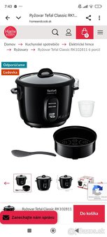 Ryžovar Tefal raz použitý - 2