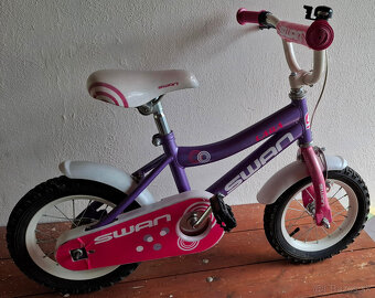 dievčenský bicykel LARA SWAN s 12" kolesami - 2