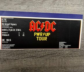 2ks Lístky koncert AC/DC TOP miesta na SEDENIE - 2