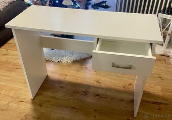 Písací stôl - biely - 2