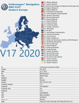 Najnovsie mapy pre Columbus RNS510/RNS810 - 2
