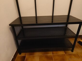 IKEA NIPÅSEN – vešiak s lavicou a policou na topánky, čierny - 2