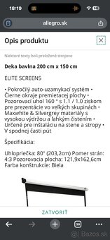 80” plátno elite screen - 2
