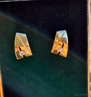 Zlate nausnice s kamienkom krasne 585 - 2