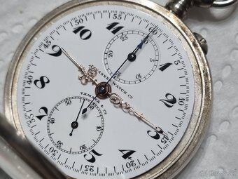 Strieborné, vreckové hodinky,chronograf. - 2