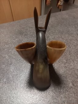 Retro soška z byvolieho roha - 2