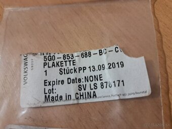 Plaketa VW Golf 5G0853688BC CWB - 2
