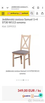 Predám jedálenský set, stôl so stoličkami - 2