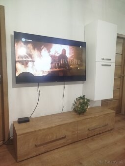 Obývacia stena biela mat,dub endgrain - 2