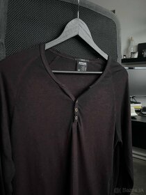 Tričko s dlhým rukávom - bordové / čierne - 2