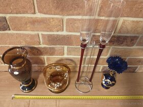 hutné sklo, fúkané sklo, váza, misa, košík - 2