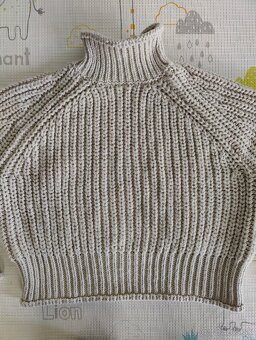 H&M oversized rolák svetlobéžový veľ. L - 2