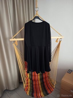 Dámske šaty čierne nové XL priesvitné rukávy - 2