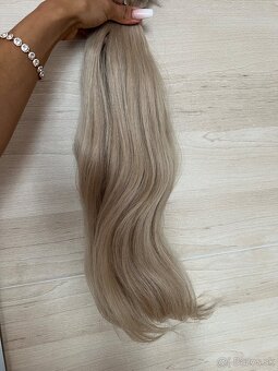 Predám živé ruské vlasy – nosené, cca 130–140 g, 50 cm - 2