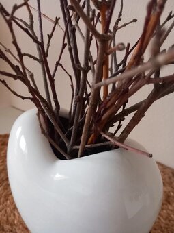 Biela keramická váza v tvare srdca 15x13x8 cm - 2