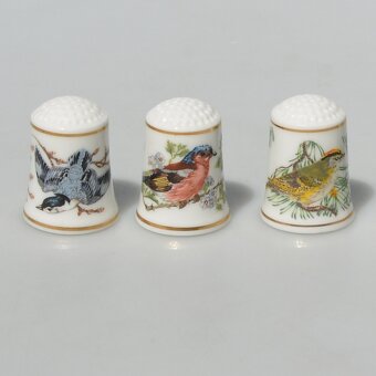 Sada 5 ks Porcelánové náprstky - Spevavé vtáky - 2