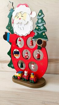 Vianočná drevená dekorácia Santa Claus Mikuláš - 2