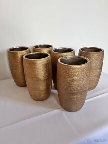 Zlaté vázy - svadobná výzdoba - 2