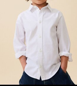 Biela bavlnená chlapčenská košeľa - 2