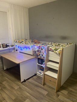 Detská posteľ s pracovným stolom a úložným priestorom – 120€ - 2