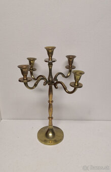 Mosadzný svietnik 4 ramenný na 5 sviečok - 2